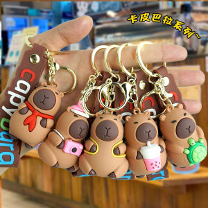 Cute Cartoon Capybara Keychain Pendant Couple Gifts Backpack Car Decorations Soft Rubber Creative Festival Supplies