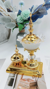 Twin Set Tempat Bakar Dupa Arab Style – Logam Mewah Untuk Dekorasi Ruangan Bernuansa Luxury