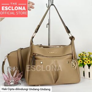 Esclona Tas Wanita Shoulder Bag Bahu Selempang Fashion Impor Batam Cewek Kerja Kuliah Kantor 039