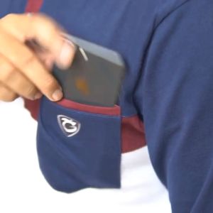 KHOIRUMMAH Koko Kurta Jafar - Kaos koko Kurta - Kurta Pakistan Lengan 3/4 - Navy