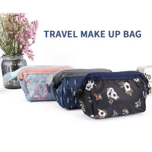 【COD】Original Korean Pouch Travel Make Up Bag Zipper Nylon Waterproof Women Washing Bag Pencil Cosmetic Case