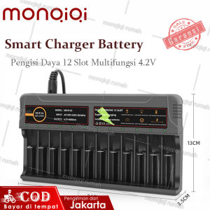 Fast Charging 10/12 Slot Baterai 18650 Smart Charger Battery Lithium Universal HD-8994B 26650 14500 16340 18500 10440 18350 17670 Output 6400mA