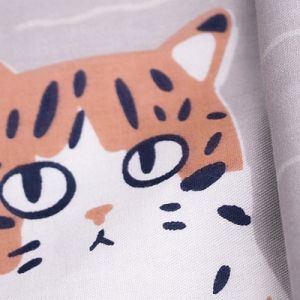 Pure Cotton Cat Pattern Pillowcase Bedding Cover Single Double Bed Dormitory Bed Original Design Elastic Edge Mattress Cover