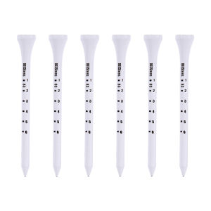 50PCS Professional Golf Tees 83mm White Wooden Tee Striped Digital Scale Accesories Training Aids