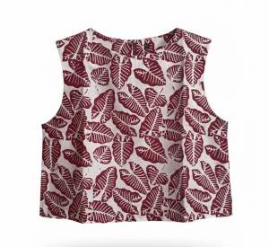 ❤️❤️ Red Leaves Pattern Colours Batik Stamp M Sizes Top Sleeveless❤️❤️