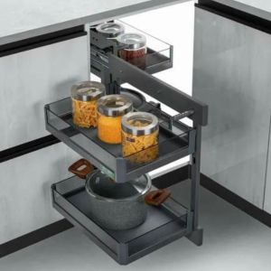 PULL OUT GLASS MAGIC CORNER SOFT CLOSING 80cm (4 GLASS TRAYS) (LEFT OR RIGHT)