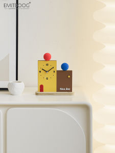 Modern Creative Desktop Clock Decorative Pieces Bedroom Room Home Living Room Wooden Material Handmade Craft Gift