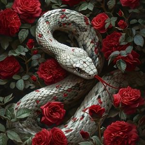 KAYOU | Acrylic Paint By Numbers Vibrant Snake Flower Oil Painting Package Art Picture For Bedroom Wall Adults Hand Painted Unique Gift
