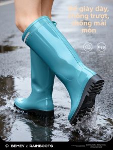 Giày Mưa Dài Chống Trượt Chống Thấm Nước cho Phụ Nữ