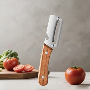 Kitchen Peeler Household Peeling Knife Fruits Vegetable Peeler with Wooden/steel Handle and Bottle Opener Kitchen Tool