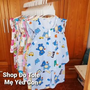 Bộ lửng bé gái Size 11 (27 - 30kg) Tole/lanh 2 da loại 1 có nút cài trước cổ áo. Được chọn mẫu.