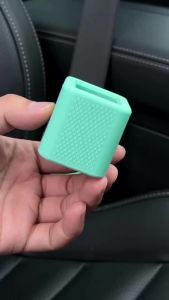 2Pcs Glow-in-the-Dark Seat Belt Buckle Holder Silicone Rear Booster - Makes Receptacle Upright for Quick Access Universal Fit