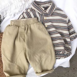 2023 Spring and Summer New Harem Pants Baggy Pants Boys Girl Pants Children K-style Loose Casual Trousers Tide