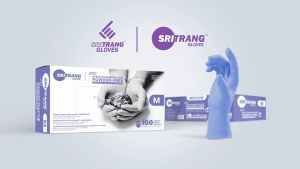 Sri Trang Viva Nitrile Examination Powder-Free Gloves 100 PCS/Box (Ocean Blue Violet Blue XS S M L XL) | Disposable Non-Sterile Finger-Textured FDA-Registered Extra Comfort
