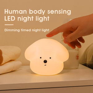 ไฟกลางคืนไร้สาย LED สำหรับร่างกายประสาทสัมผัสสุนัขชาร์จไฟได้ประเภท C ห้องนอนนอนหลับตื่นนอนอัตโนมัติร่างกายประสาทสัมผัสมนุษย์ไฟ LED แบบนุ่มนวลไฟกลางคืนตั้งเวลาได้