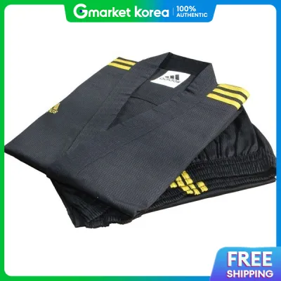 adidas | Adidas 3-Stripe New Model Open Uniform /Black Uniform /Taekwondo Uniform /Hapkido Uniform