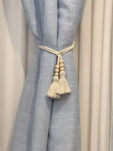 2Pcs Curtain Tiebacks Tassel Rope Durable Curtain Holders with Anti-Fade Beads Tropical Use