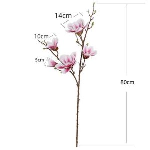 🌸 Cành hoa mộc lan cao su 5 bông dài 80cm