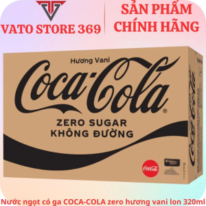 Nước ngọt có ga COCACOLA zero không đường hương vani lon 320ml