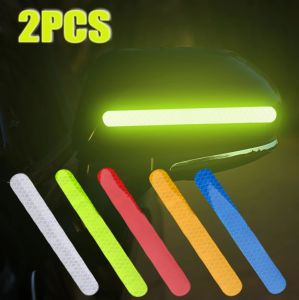 2pcs Car Reflector Rearview Mirror Reflective Sticker Truck Vehicle Strip Tape Car Stickers Rearview Mirror Reflective Strip Anti-collision Warning Stickers Exterior Reflex Tape Reflective Strip