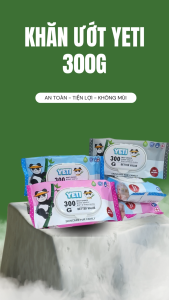 Set 20 gói Khăn giấy ướt YETI 300g màu ngẫu nhiên Khổ 11x16 gói 50 tờKhông mùi KHÔNG CỒN Hàng xuất khẩu Giá siêu tiết kiệm