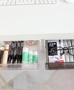 (HOME+) Drawer Style Storage Box Under Desk Large Capacity Office Desk Bottom Invisible Storage Box