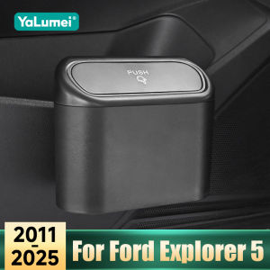 For Ford Explorer 5 2011-2020 2021 2022 2023 2024 2025 Universal Car Trash Bin Hanging Storage Box Square Pressing Trash Can