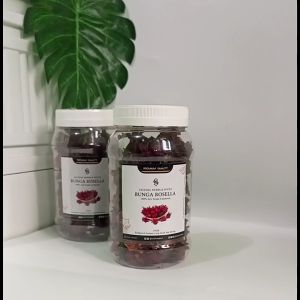 BUNGA ROSELLA KERING non BUBUK TEH HERBAL ROSELA FRESH MERAH ASLI untuk BAHAN MINUMAN HERBAL JSR