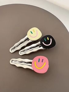 Pinapple กิ๊บติดผม Duckbill หน้ายิ้มสีเงิน 2024 กิ๊บติดผมใหม่