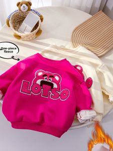 Fluffy Cartoon Fleece Warm Sweatshirt For Girls
