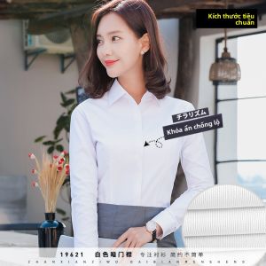 Boman | Áo Sơ Mi Dài Tay Phong Cách Công Sở Cổ V Rộng Rãi Cho Nữ Size L