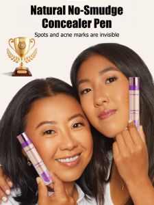 Double-head Natural Spot Concealer Moisturizing Cover Spots Acne Marks Concealer With Brush Long Lasting Waterproof