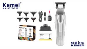 Kemei | Kemei 3023-702 Zero Gapped Cordless Hair Trimmer Professional Hair Clipper Men Barber Rechargeable Finish Hair Citing Machine