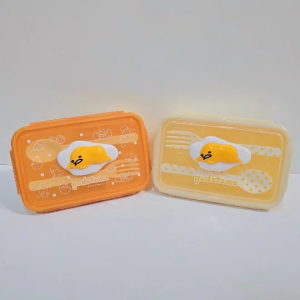 กล่องอาหารฝาล็อค พร้อมชุดช้อนส้อม กูเดทามะ Gudetama 3D