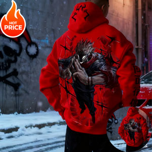 Bandai | Ryomen Sukuna Jujutsu Kaisen Harajuku Streetwear Autumn Men Vintage Hoodie Winter Women Oversized Hooded Sweatshirt Long Sleeve