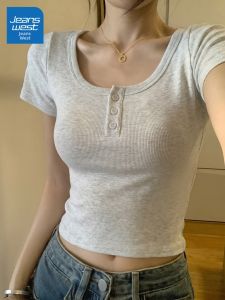 Jeanswest | U-neck Slim Fit Short T-shirt