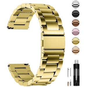 Dây Đeo Đồng Hồ Bằng Thép Không Gỉ 20mm/22mm Tương Thích Với Samsung Galaxy 7 6 5 4 Gear S3 Active2 Huawei GT3 4Pro Amazfit