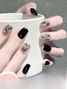 MONLEYTA | 2025 New Cats Eye Nail Tips Wearable False Nails Autumn Winter Long Short Complete Set Finished Product Nail Art Design