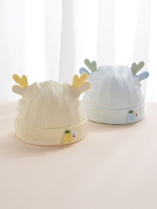 หมวกเด็กหมวกสวมหัวสำหรับเด็กฤดูใบไม้ผลิและฤดูใบไม้ร่วงหมวกยางผ้าฝ้ายแท้สำหรับทารกแรกเกิดหมวกกันหนาวน่ารักสุดๆสำหรับเด็กเล็ก0-3เดือนสำหรับฤดูหนาว