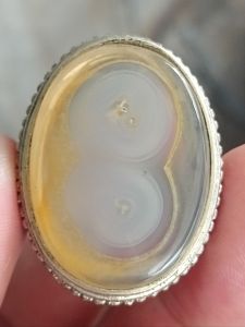 CINCIN BATU AKIK PACITAN MOTIF "SUMUR BANDUNG" ASLI NATURAL