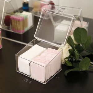 Desktop Transparent and Dustproof Cotton Puff Cotton Swab Storage Box Facial Wipe Toothpick Floss Cosmetic Egg------