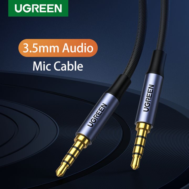 UGREEN 3.5mm Aux Cable 4 Pole TRRS 4-Conductor Auxiliary Male to Male Stereo Jack HiFi Support Microphone Function Audio Cable