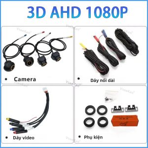 360 °   Camera Ô Tô Toàn Cảnh WDR Sony307 Chip 8K 3D AHD 1080P 720P Với Ống Kính Mắt Cá Vàng Hỗ Trợ Lái Xe Tự Động Android