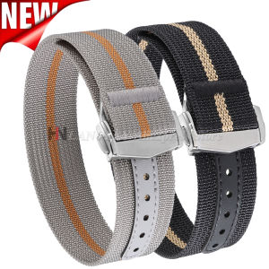 Premium Ribbed Nylon Watch Bands Deployant Clasp 20mm 22mm Watch Strap for Omega for Swatch MoonSwatch Watch Men Sport Wristband