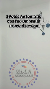 (ELLA SHOP) New 3 Fold Printed Bear GC Design Automatic with UV coated sun and rain protect