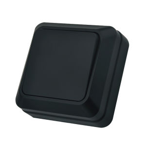 Black Flame Retardant Wall Mounted On/Off Spray Plastic 2 Gang 1 Way Button Light Switch EU Standard Classic Surface Switch Way