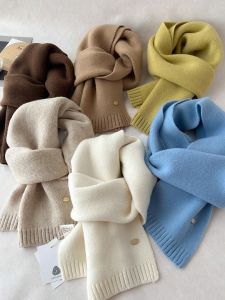 South Korea Winter Limited 100% Pure Wool Scarf Female Autumn and Winter 2024 New All-Matching Warm Scarf Birthday Gift
