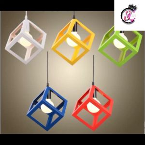 Kap Lampu Gantung Minimalis Model Kotak Kubus Hiasan untuk Cafe & Rumah Eksterior Maupun Interior