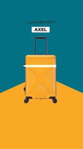 Lushberry AXEL【25 inch】Polycarbonate Trunk Luggage Travel Bags TSA Recognized Hard Case Hinomoto Japan Wheels Smooth SilentTravel Luggage Suitcases Big Capacity