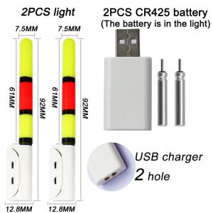 Fishing Light Stick Rod LED CR425 3.6V Lithium Battery USB Charge Kit Pesca Tool Luminous Tackle Night Bright Fluorescent Lamp